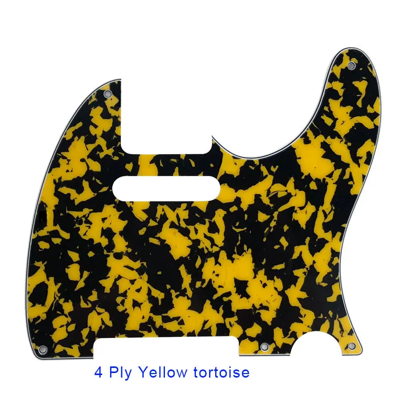 4ply yellow tortoise Pleroo гитары Запчасти разные цвета на выбор 5 винтовых отверстий накладку для нас Стандартный 52 год Tele гитара Telecaster защитная пластина - Цвет: 4ply yellow tortoise