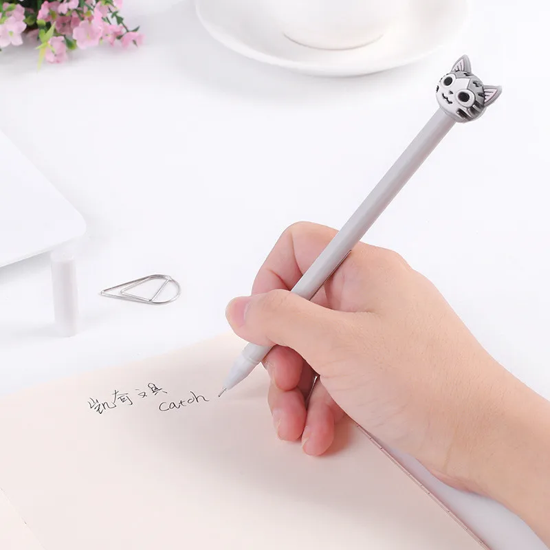 1 шт. кавайная гелевая ручка в виде Серого Кота Женская школьные и офисные