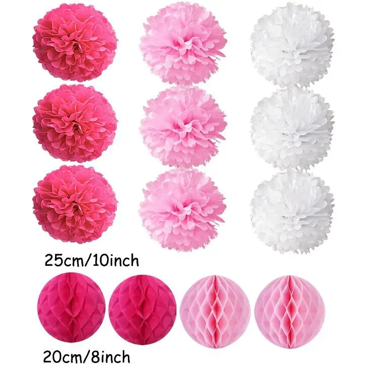 Новинка 19 шт./компл. подвесной бумажный веер смешанных размеров для свадебной