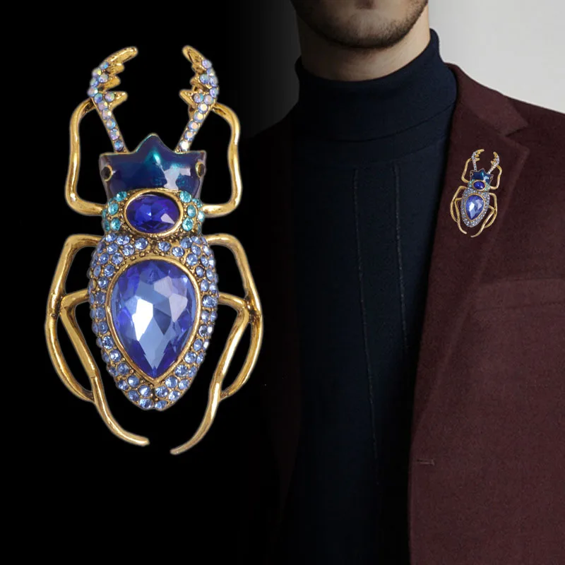 Кристаллическая большая женская модная Винтажная брошь в виде насекомых стразы 4