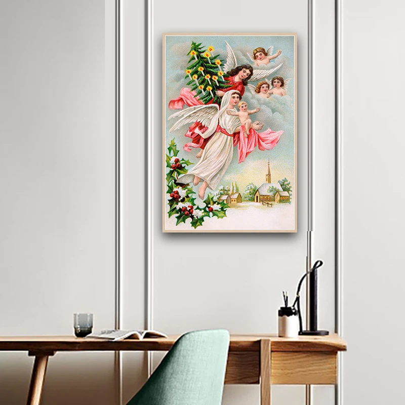 Летающий ангел и ребенок Вильям Адольфа портрет известная картина маслом на