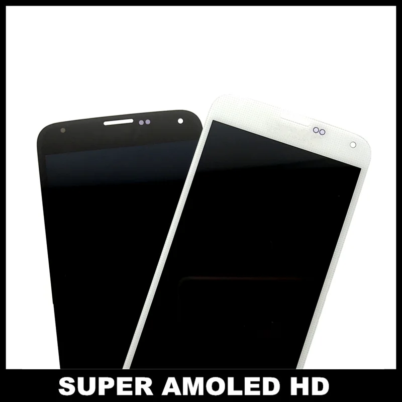 Супер AMOLED lcd S для samsung Galaxy S5 I9600 G900 G900A G900F ЖК-дисплей сенсорный экран сборка Кнопка Домой Замена наклейки