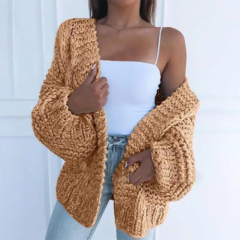 

XIZOU 2021 Autumn Winter Sweaters For Female Women's Fashion Solid Mohair Cardigan Sweater Casual Cardigan Warm Jacket Coats