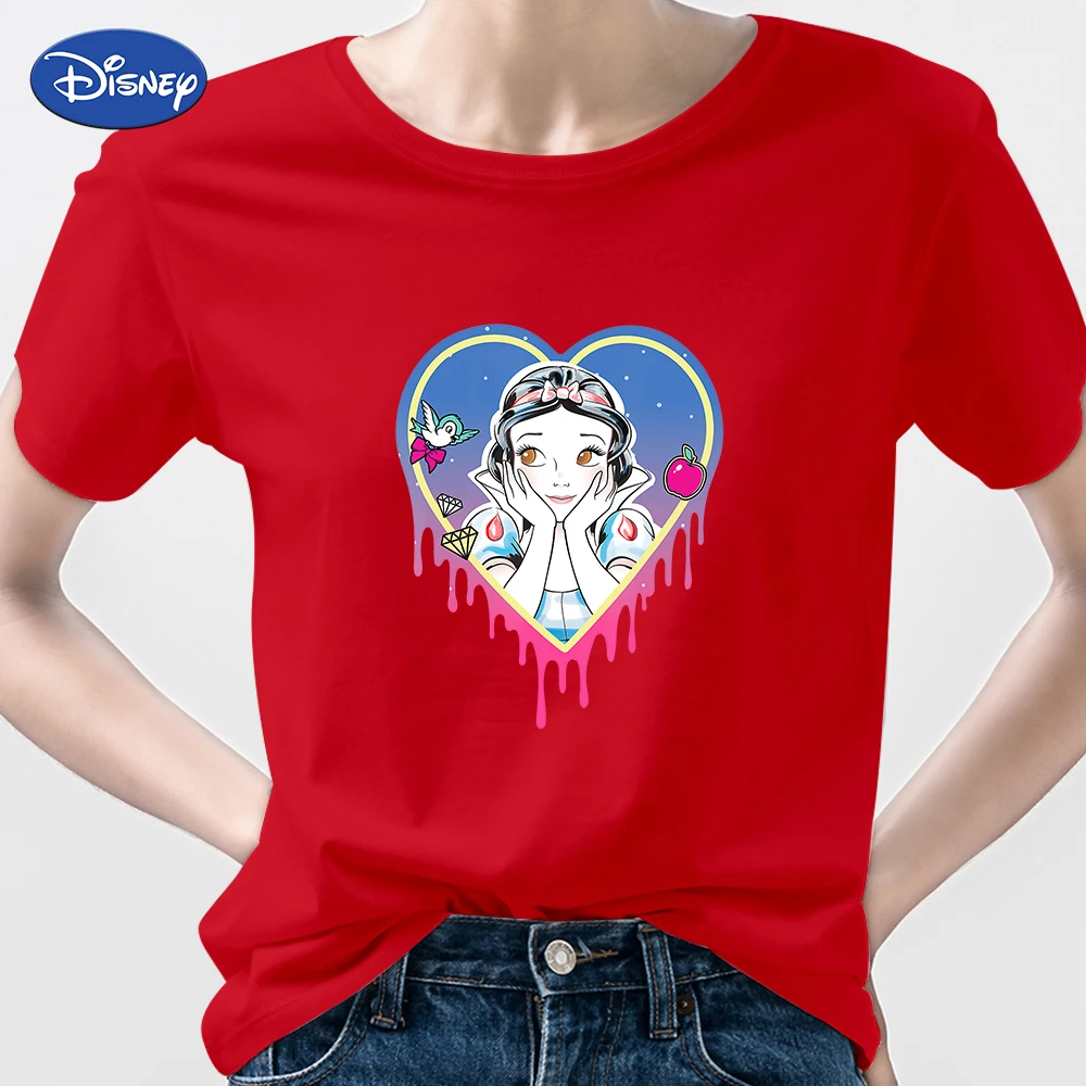 

Disney Princess Snow White Tee Shirt Femme Red Fashion France Ropa Tumblr Mujer Short Sleeve Street Summer Casual Free Shipping