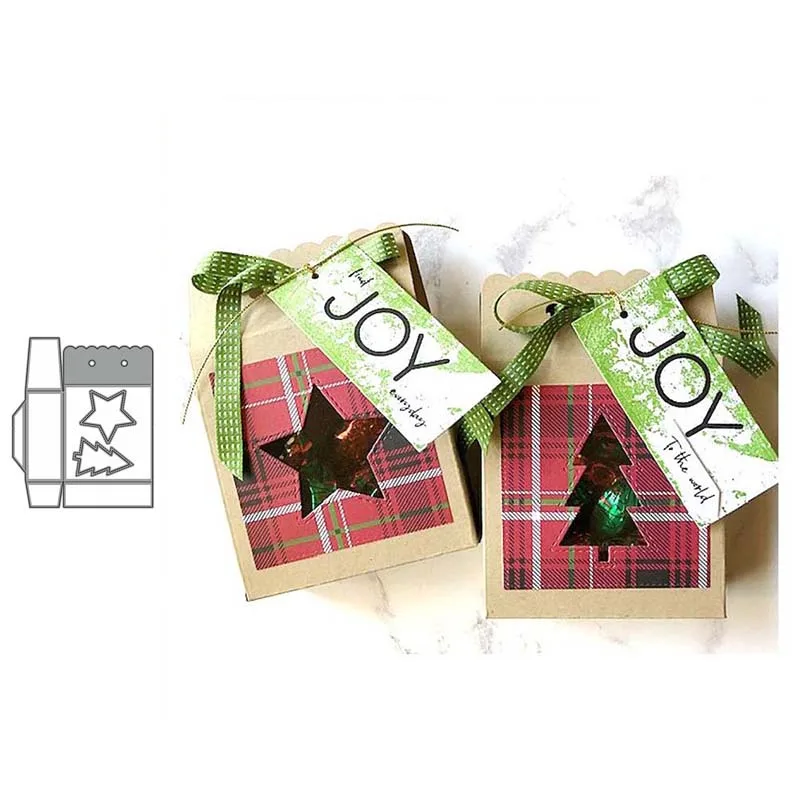 

JC Metal Cutting Dies Tree Gift Box Shape Frame Scrapbook Craft Mold Stencil Handmade Tool Paper Card Make Template New Design