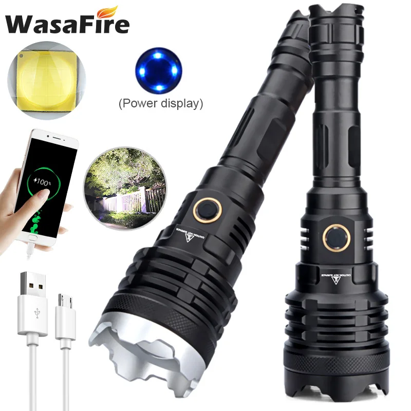 Fiyat Wasafire Güçlü El Feneri Torch Usb şarj Edilebilir Taktik Avcılık El Feneri 21700 Yakınlaştırma Lambası Led El Feneri Zumlanabilir Yeni