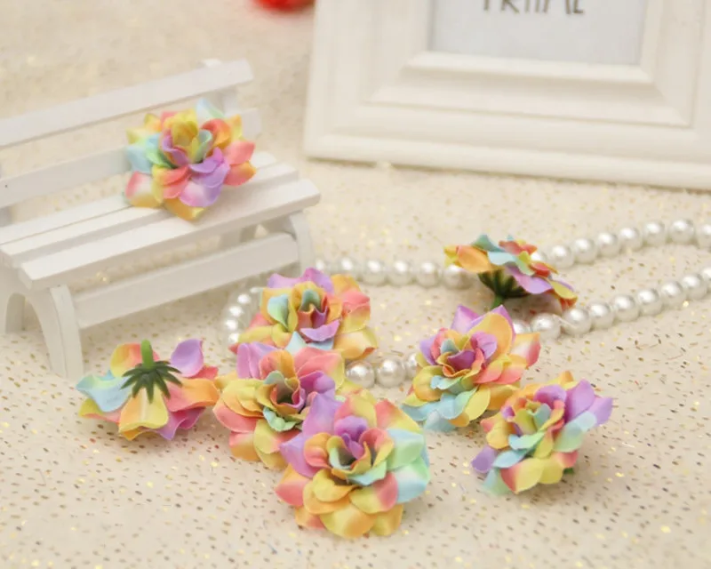 Цветные Искусственные цветы Весенняя голова розы 10 шт. Свадебные украшения