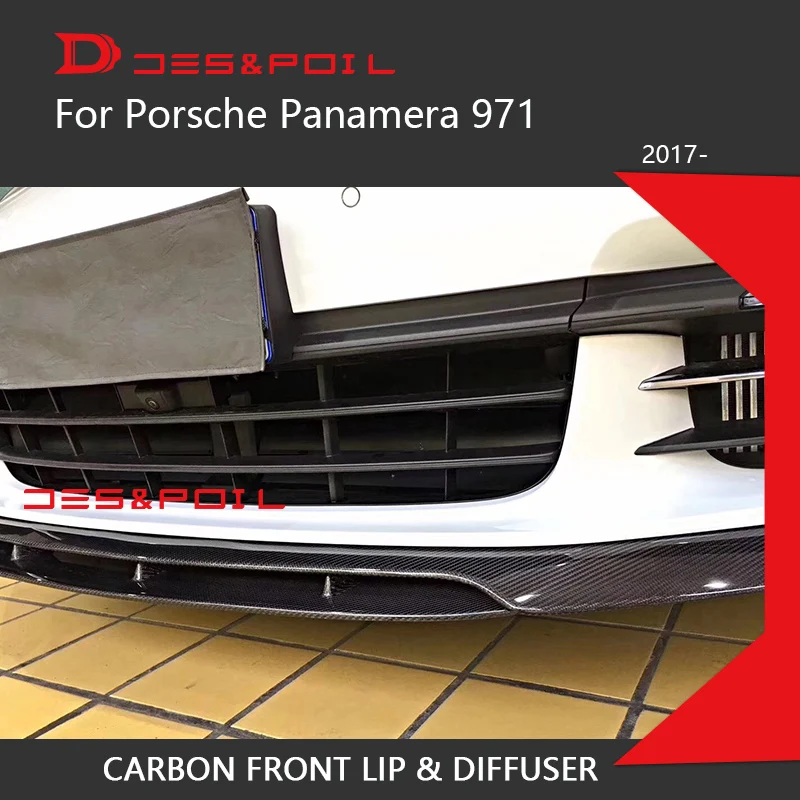 Для Porsche 971 Panamera 4 4s углеродное волокно губа-накладка задний диффузор выхлопные наконечники комплект корпуса- гибрид