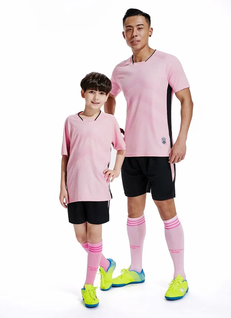 Men Kids Football Jerseys Soccer Uniform Boy Fitness Shirt Gym Shorts Children Running Jogging Suit Training Workout Clothes Set