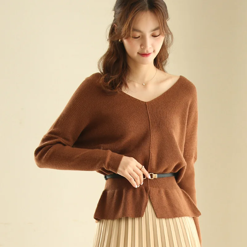 

Fashion Large Casual Slim Sweater Autumn Women O-Neck Long Sleeve Strapless Pullovers Sweater one