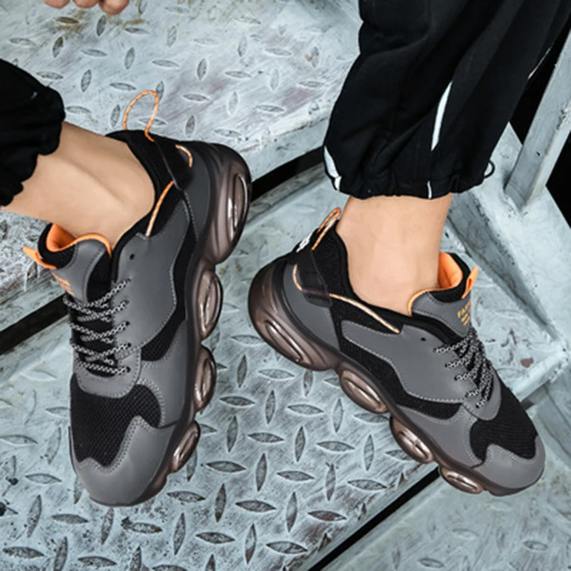 

New trendy male youth round toe sneakers 2021 summer fashion personality low-top outdoor lightweight casual shoes