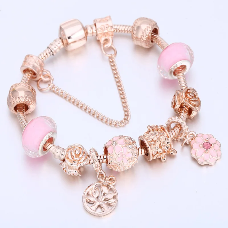 Boosbiy Dropshipping Европейский стиль моды сердце бусины чарм браслет подходит оригинальный для женщин ювелирных изделий Pulseras on.
