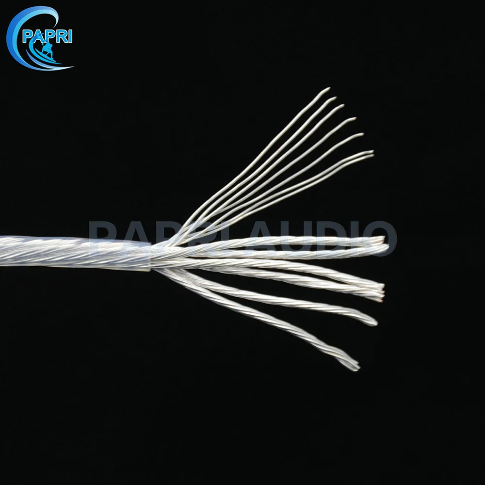 PAPRI 0 12 мм2 2 PTFE OCC медный посеребренный кабель/провод аудио HIFI DIY усилитель Плетеный