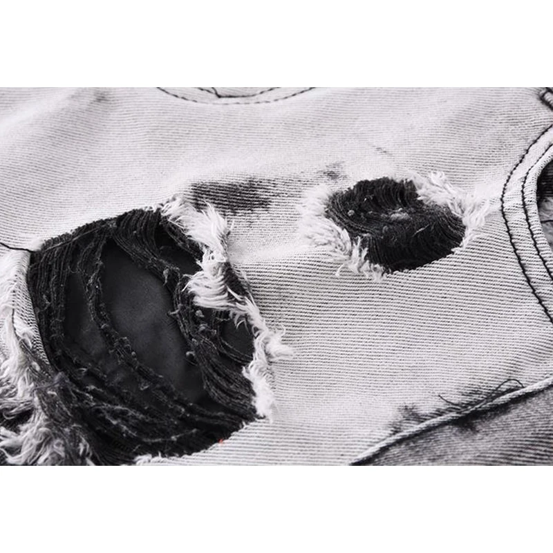 

Women's High Waist Denim Shorts Ripped Hollow Out Hole Streetwear Black Jean 2021 New Fashion Summer Beggars Jean Shorts Female