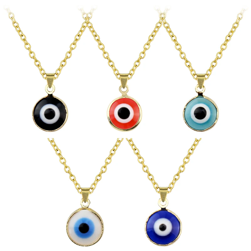 

Simple Evil Eye Thin Pendant Women Jewelry Necklace Turkish Lucky Fashion Gold Color Choker Chain Female Daily Minimalist Gifts