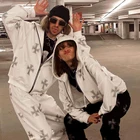 Стразы толстовки Y2k Топы женские на молнии Толстовка 90-х хип-хоп Свитшот Готическая уличная одежда куртки Harajuku модное пальто унисекс