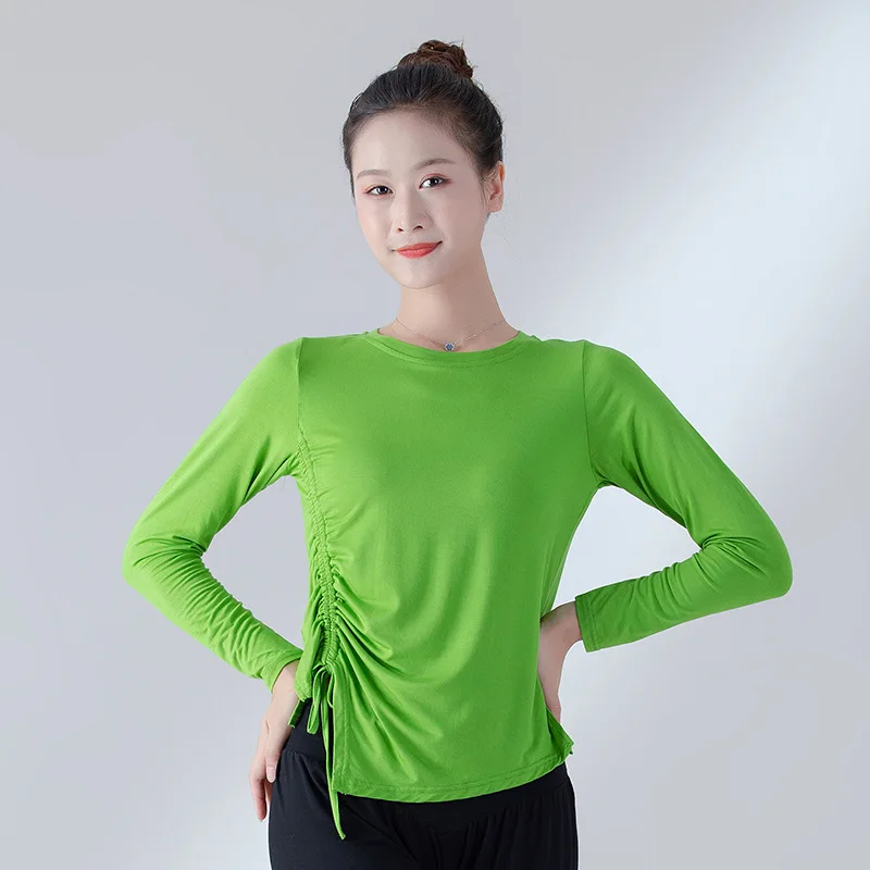 Женский модал Топ для латиноамериканских танцев свободная рубашка с длинными