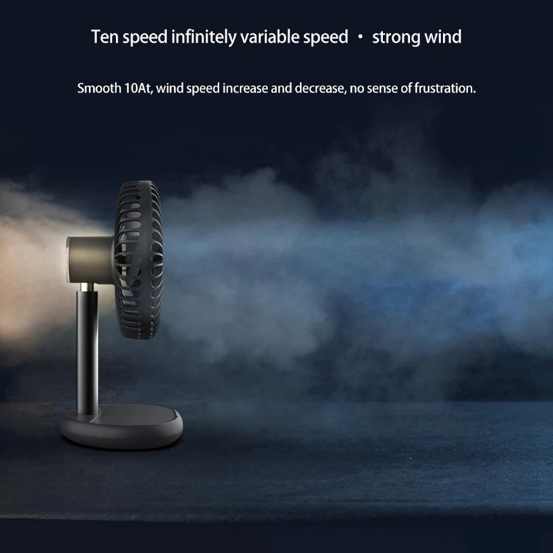 

Rechargeable Fan with Wireless Charger - USB Chargeable Lithium Battery, Adjustable Tilt - Powerful & Portable
