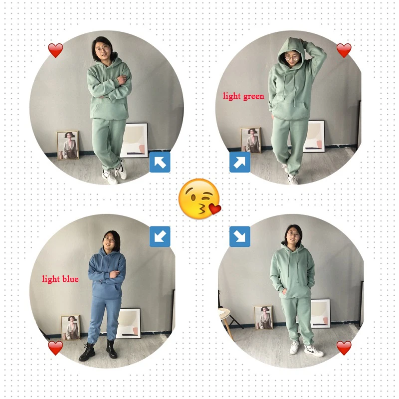 

Toppies Women's Tracksuits Sports Pants Suit Casual Hoodies Fleece Sweatshirt Female Jacket Sweatpants Harajuku Clothes