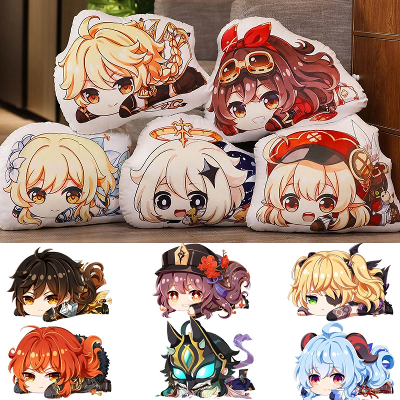 

Game Genshin Impact Plush Pillow Doll Zhong Li Barbatos Cosplay Kawaii Cartoon Dolls Gift Accessories Prop