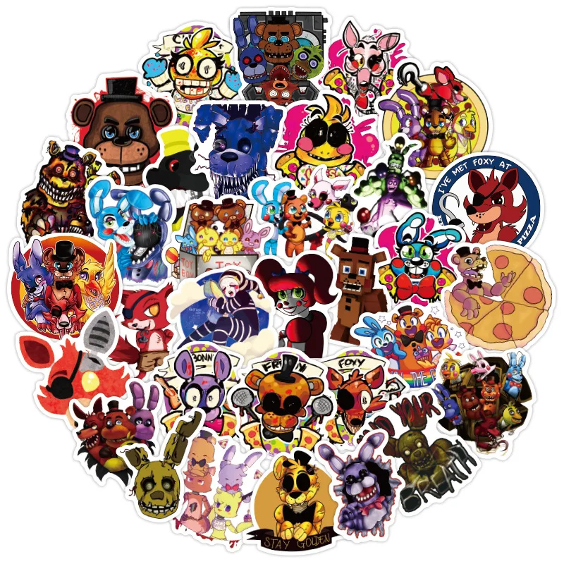 50 шт./компл. наклейка пять ночей у Фредди s Fnaf ПВХ водонепроницаемая для