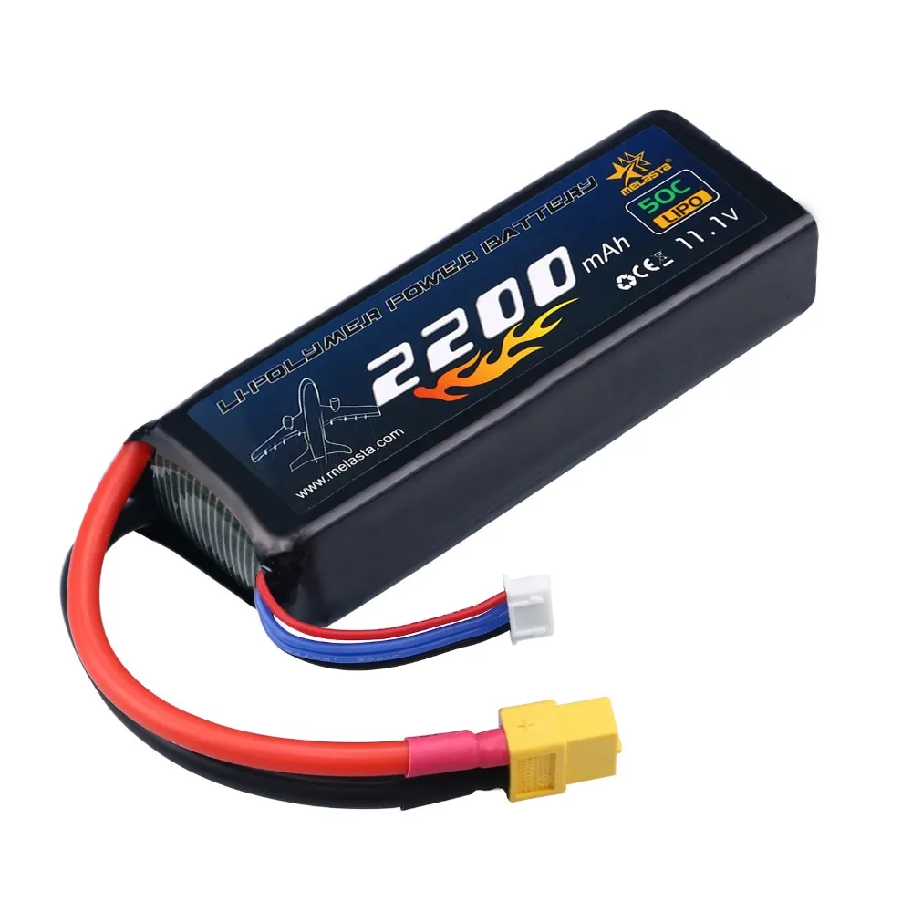 

Lipo 3S Battery 11.1V 2200mAh Lipo Battery Pack 50C with XT60 Plug for RC Helicopter Airplane Boat Quadcopter