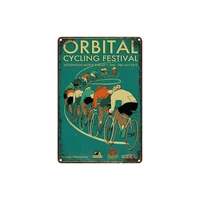 metal tin sign orbital cycling festival bar pub home vintage retro poster