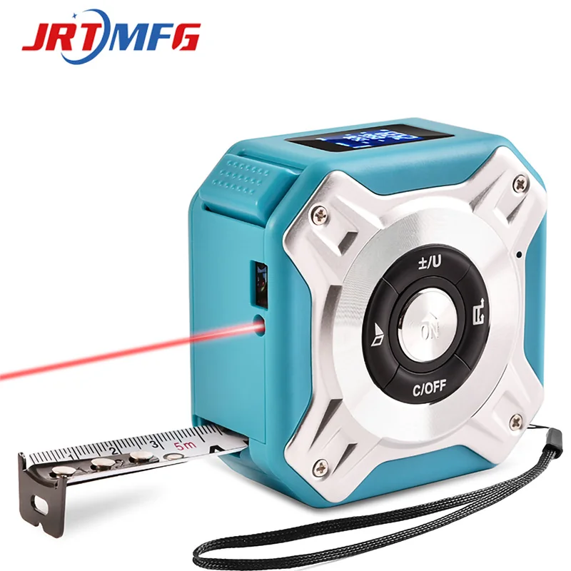 

JRTMFG Laser Tape Measure 40m+5m Digital Electronic Display Retractable Steel Ruler Tools USB Rechargeable Laser Distance Meter