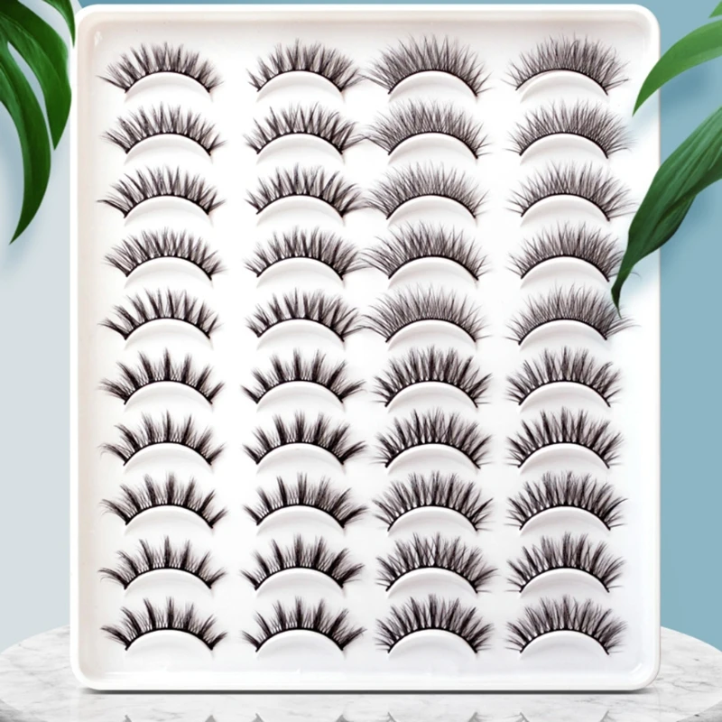 

False Eyelashes Natural Faux Lashes 3D Fluffy Eyelash Fake Eyelashes Natural Volume Reusable for stage Daily Makeup