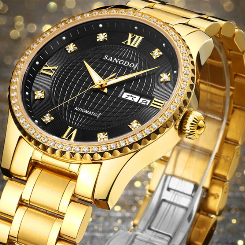 

New Brand Businessmen Official Statement Watches Automatic Self-wind Stainless Steel Watch Mechanical Crystals Dress Wrist watch