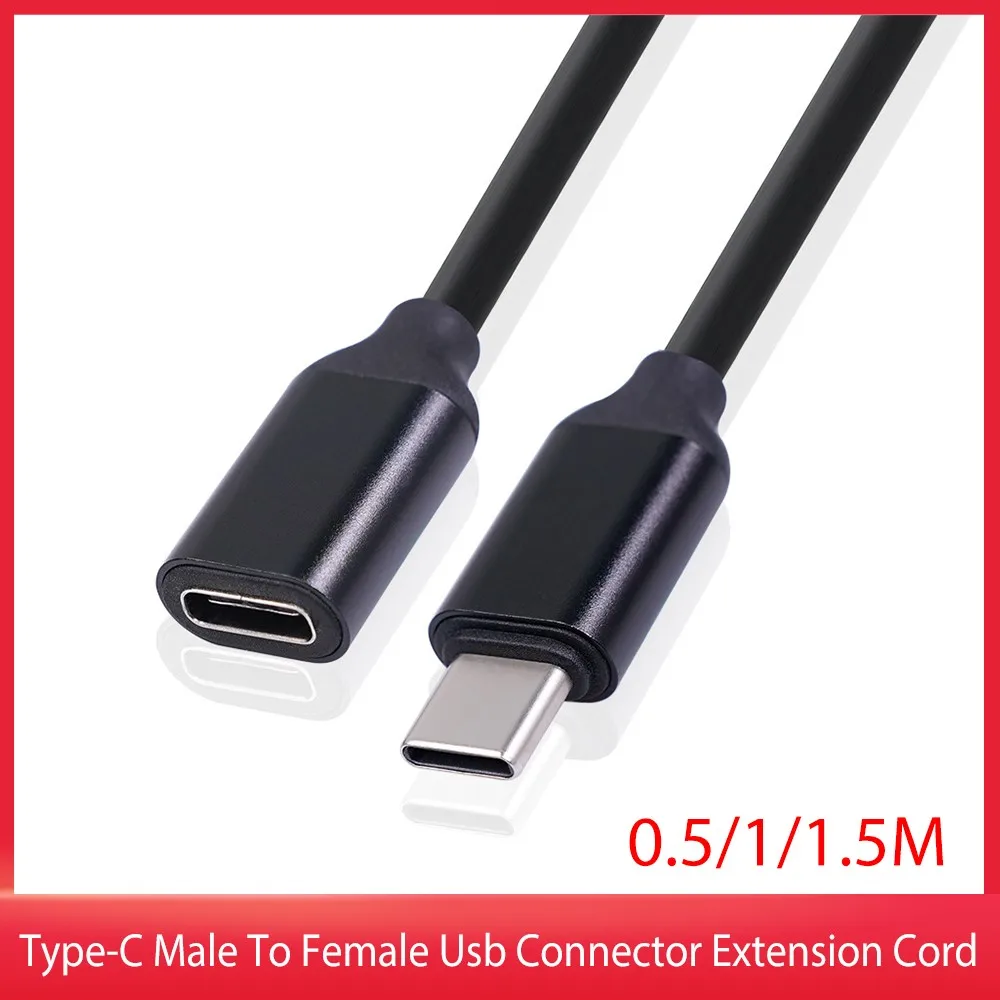 

0.5/1/1.5m Extension Cable Type C Male to Female USB Connector Adapter Cable USB Extender Data Cord for Laptops Tablets