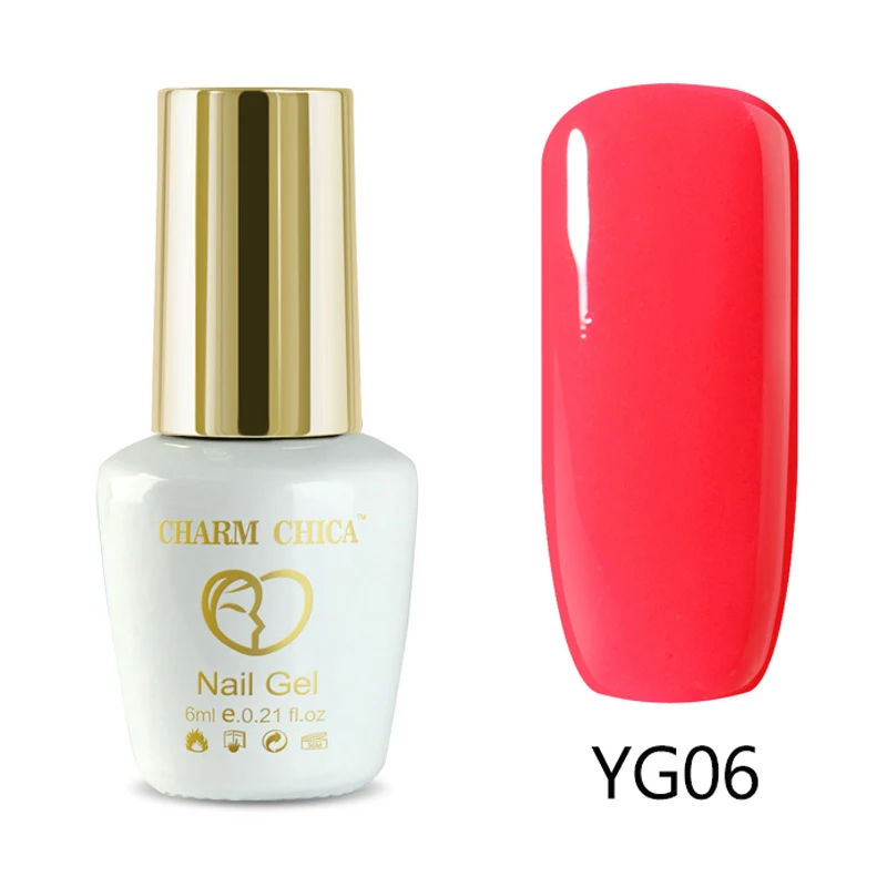 CHARM CHICA Neon Gel Nail Polish Hybrid Varnishes Fluorescence Bright Green Color 6ml Uv Semi Permanent Varnish Esmalte | Красота и