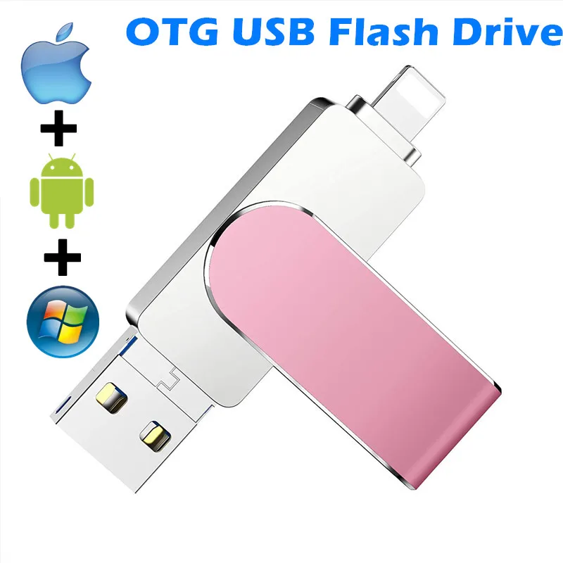 OTG USB Flash Drive 16 32G 64G 128G 256G Memory Stick Pen Thumb For IOS iPhone iPad/PC Android For iphone 11 X 8/7/6s/6s Plus/6