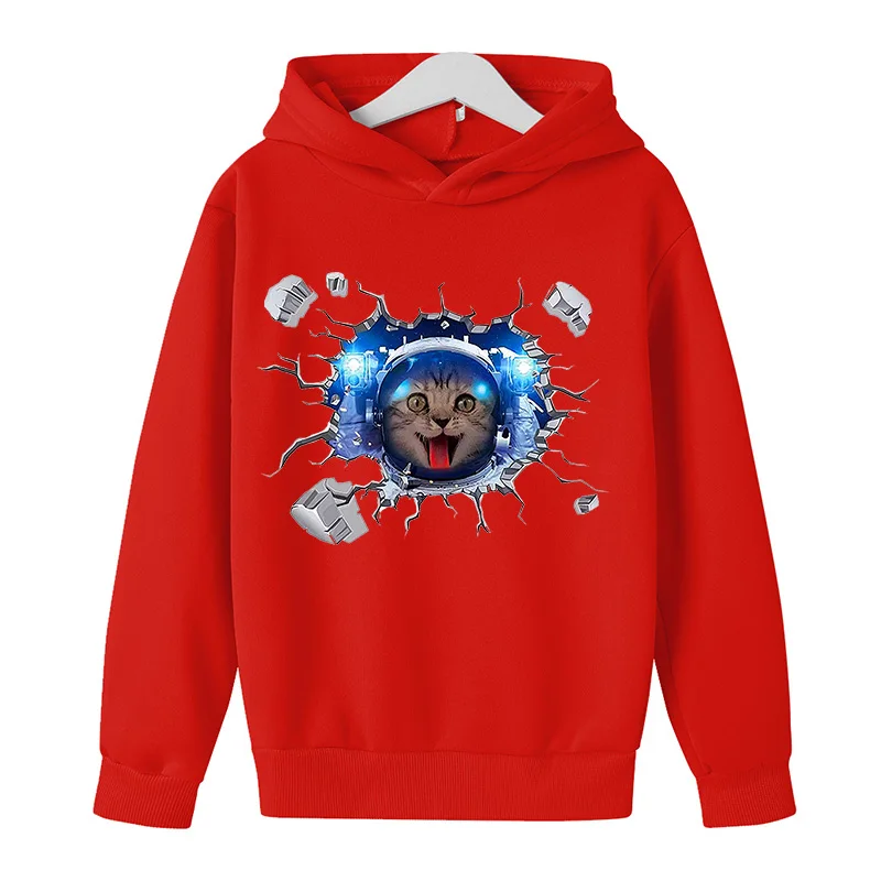 

Cat Hoodie Long sleeved spring fall hoodie pullover 2D printed fleece Space Galaxy Hoodie Sweatshirt Pullover Sportwear unisex