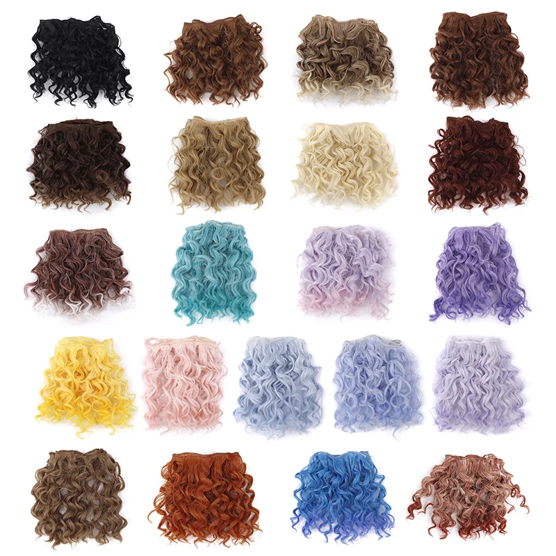 

1PC 15x100cm High Quality Screw Curly Hair Extensions For All Dolls DIY Hair Wigs Heat Resistant Fiber Hair Doll Accessories