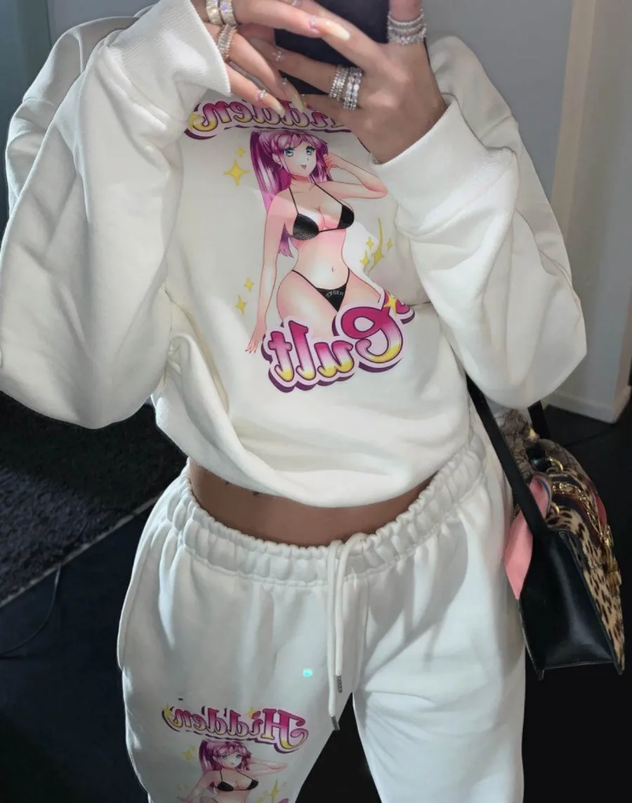 Сексуальный модный мультяшный принт из белого бамбукового волокна с принтом