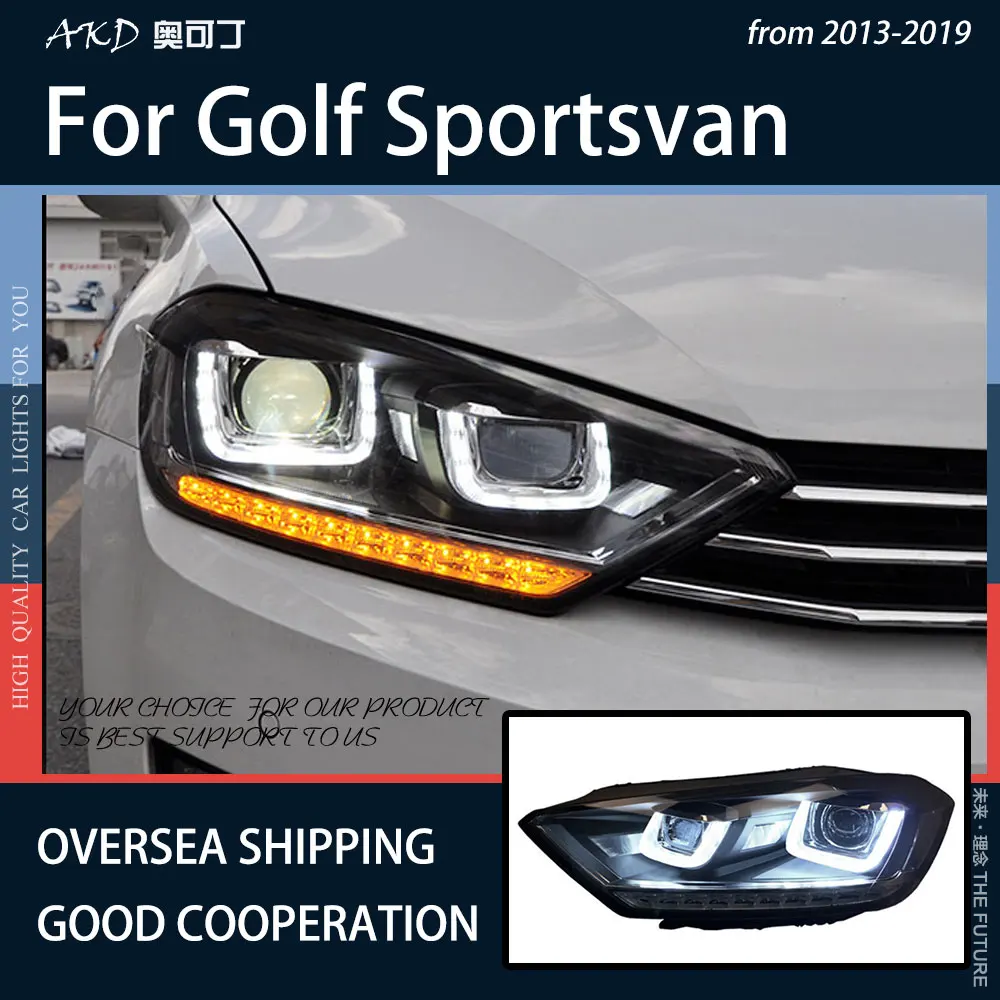 

Car Styling for Golf Sportsvan Headlights 2016-2019 Golf 7 Sportsvan LED Headlight Bi Xenon Projector Lens auto accessorie