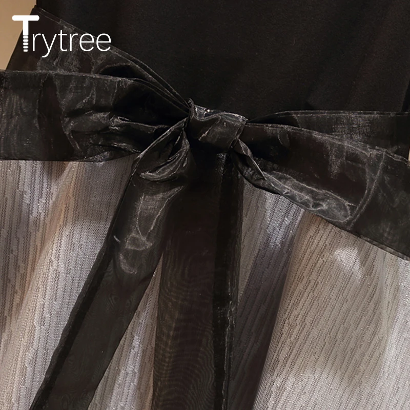 Trytree/летние женские платья повседневные с вырезом лодочкой Лоскутная Сетка