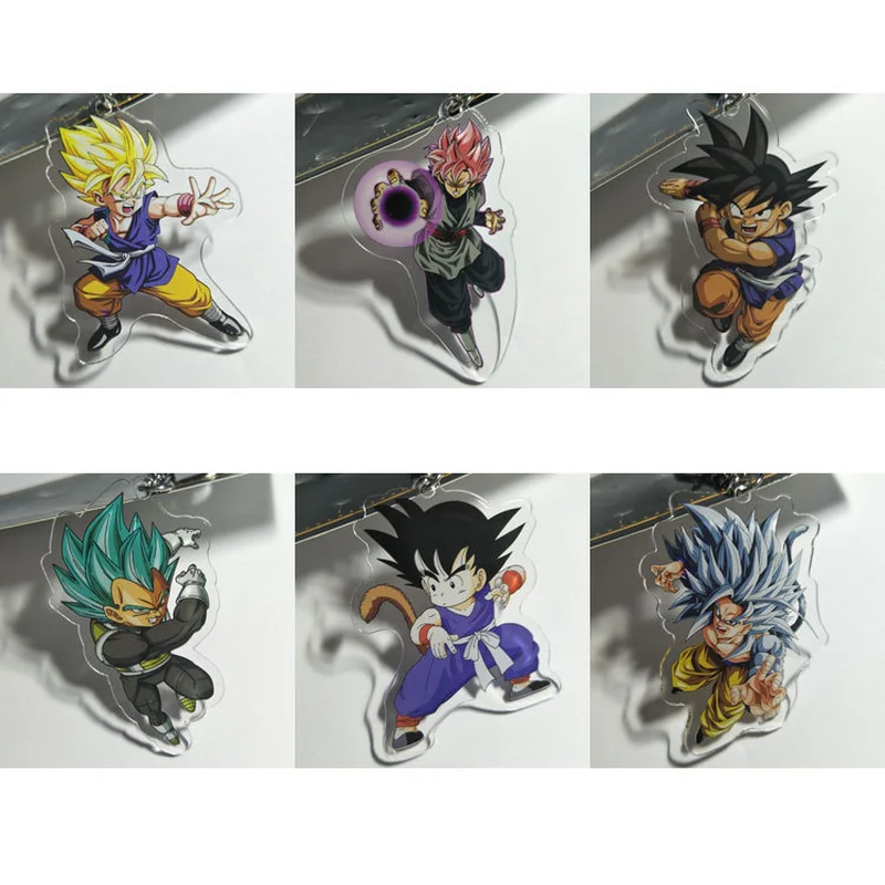Аниме Dragon Ball Сон Гоку акриловый брелок Вегета Torankusu Супер Saiyan Broli смешной кулон брелки llaveros Ювелирные изделия Подарки