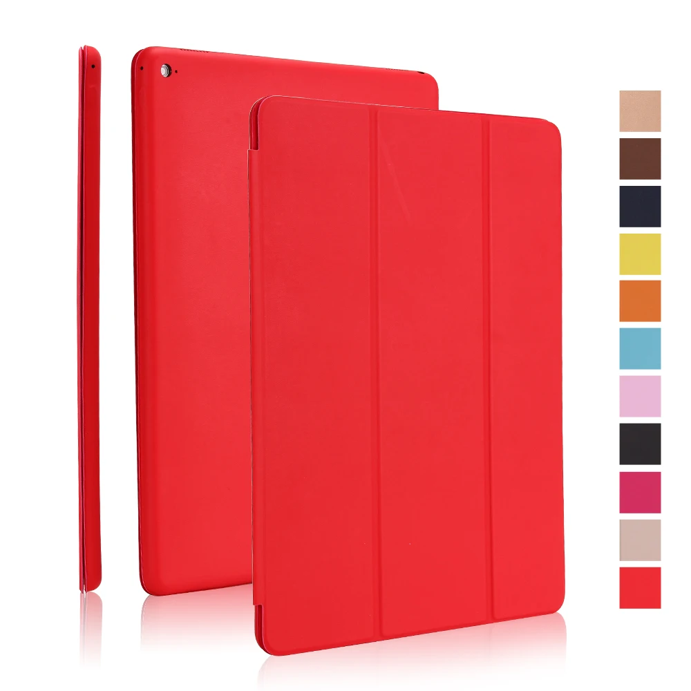 Красный Чехол для ipad Pro 12,9 дюйма Smart Cover для ipad Pro 12,9 Чехол кожаный магнитный чехол A1876/A2014/A1895/a1983 - Цвет: Красный