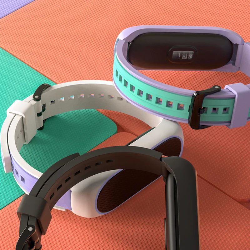 Ремешок силиконовый для Xiaomi Mi Band 6 5 4 3 двухцветный сменный Браслет смарт-часов |