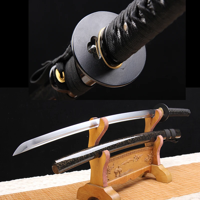 

Full tang Katanas japanese swords Handmade T10 Steel Razor Sharp Ancient Method Oil Quenched Blade Wood Scabbard