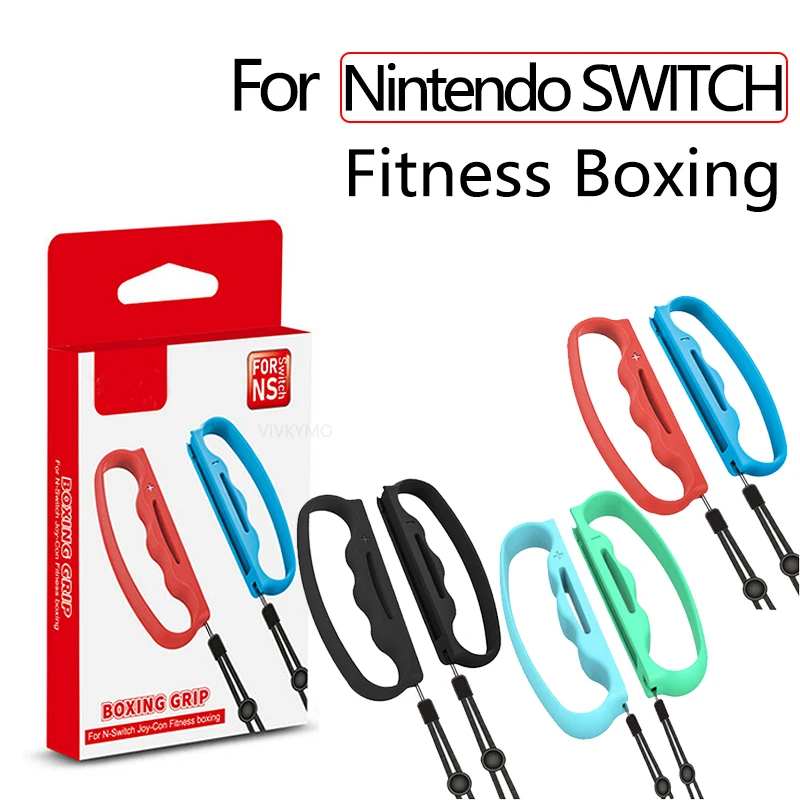 

[2 packs]Fitness Boxing game handle grip with hand rope JoyCon small handle boxing grip, For Nintendo Switch