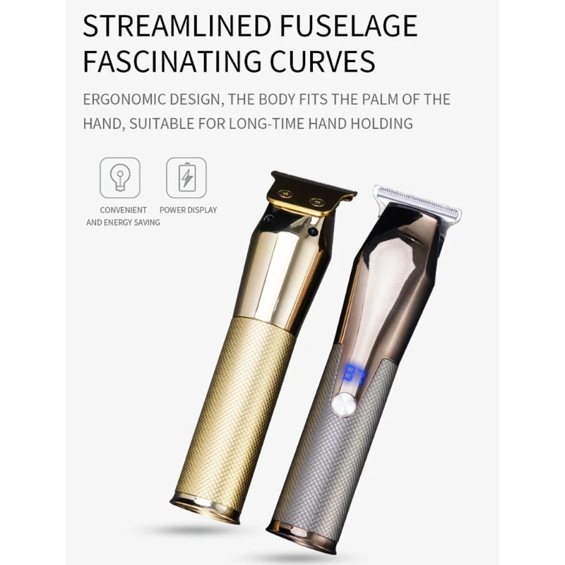 

Hair Trimmer for Men Zero Gapped T-Blade Outlining Cordless Barber Hair Clippers Hair Cutting Kit with LCD Display X7XA