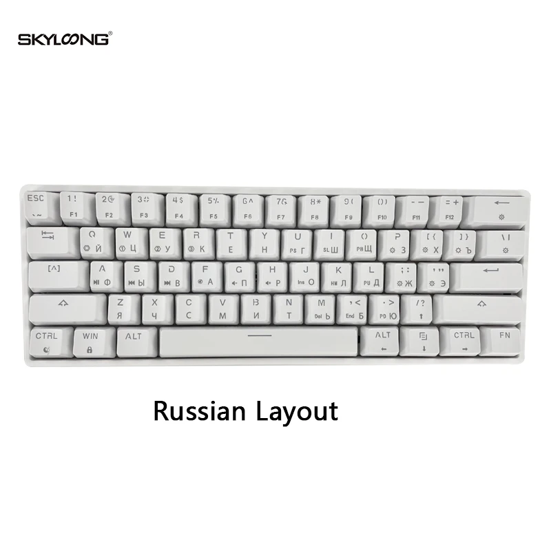 

Русские механические клавиатуры Skyloong SK61, 61 клавиша, оптический переключатель, USB Тип C интерфейс, проводное соединение RGB 60%, игровой аксессуа...