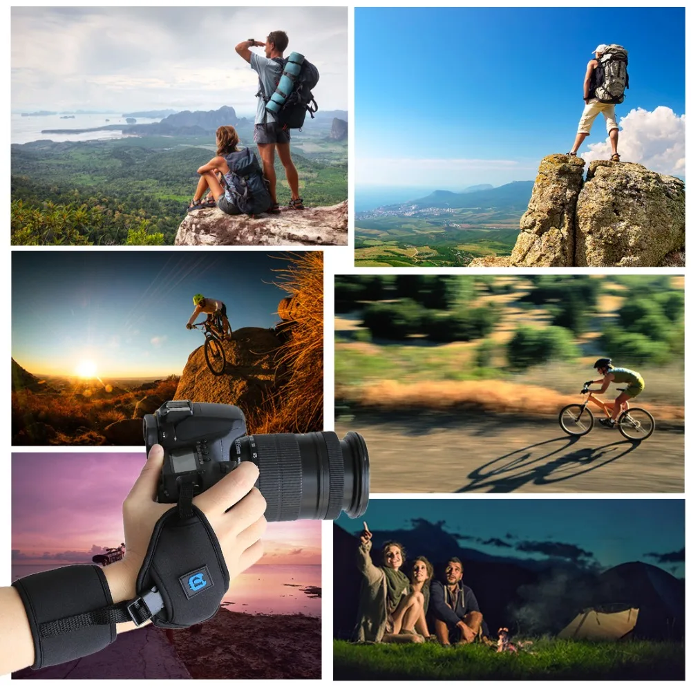 Ремешок PULUZ из мягкого неопрена для камеры универсальный браслет Nikon Canon Sony Pentax SLR