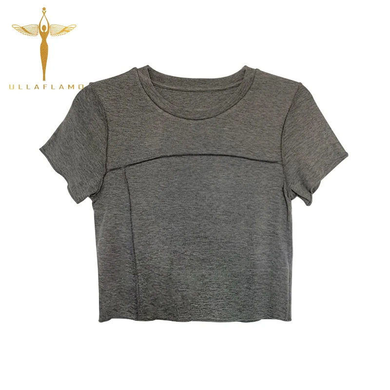 

Summer Casual Simple Bottom T-Shirt Women's Clothing Harajuku Ruffle Patchwork Chic Crop Top Female Bottom Skinny Tee-Shirts