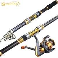sougayilang 2 1m 2 4m 2 7m 3 0m spinning fishing rod ultralight carbon fiber portable telescopic fishing pole for trout carp
