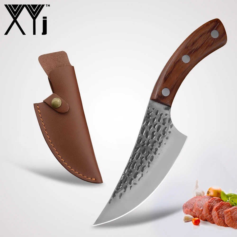 XYj полностью Tang 5 дюйма нож для обвалки кемпинга сербский ручной работы кованый