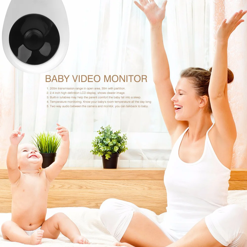 kebidumei 2.4 inch High Resolution Baby Monitor Infrared Night Vision Wireless Video Sleeping | Безопасность и защита